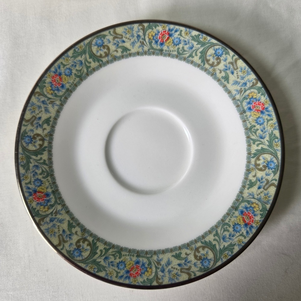 Noritake Ivory China Isolde 7019 Saucer Floral Scrollwork Japan Vintage Saucer